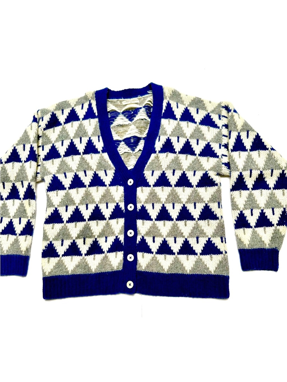 MACKINAW sweater cardigan HAND MADE ANGORA LAMBSWOOL GRANDPA TREE MOTIF M